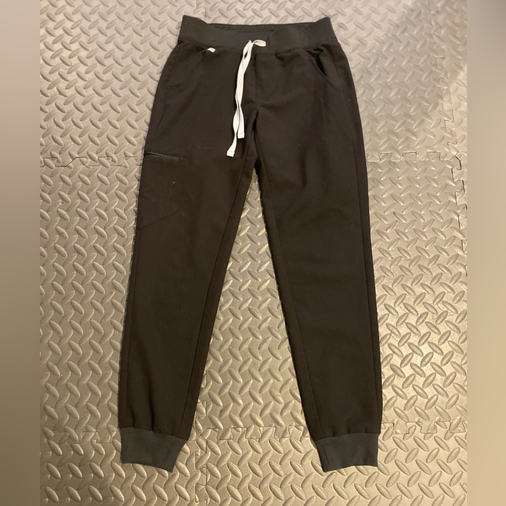 FIGS - Black Zamora Joggers, XXS, high waisted